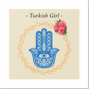 Turkish Girl Hamsa Posters and Art